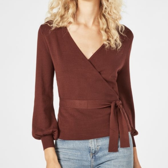 FAVLUX Sweaters - 🎃Maroon Fablux Wrap Front Sweater